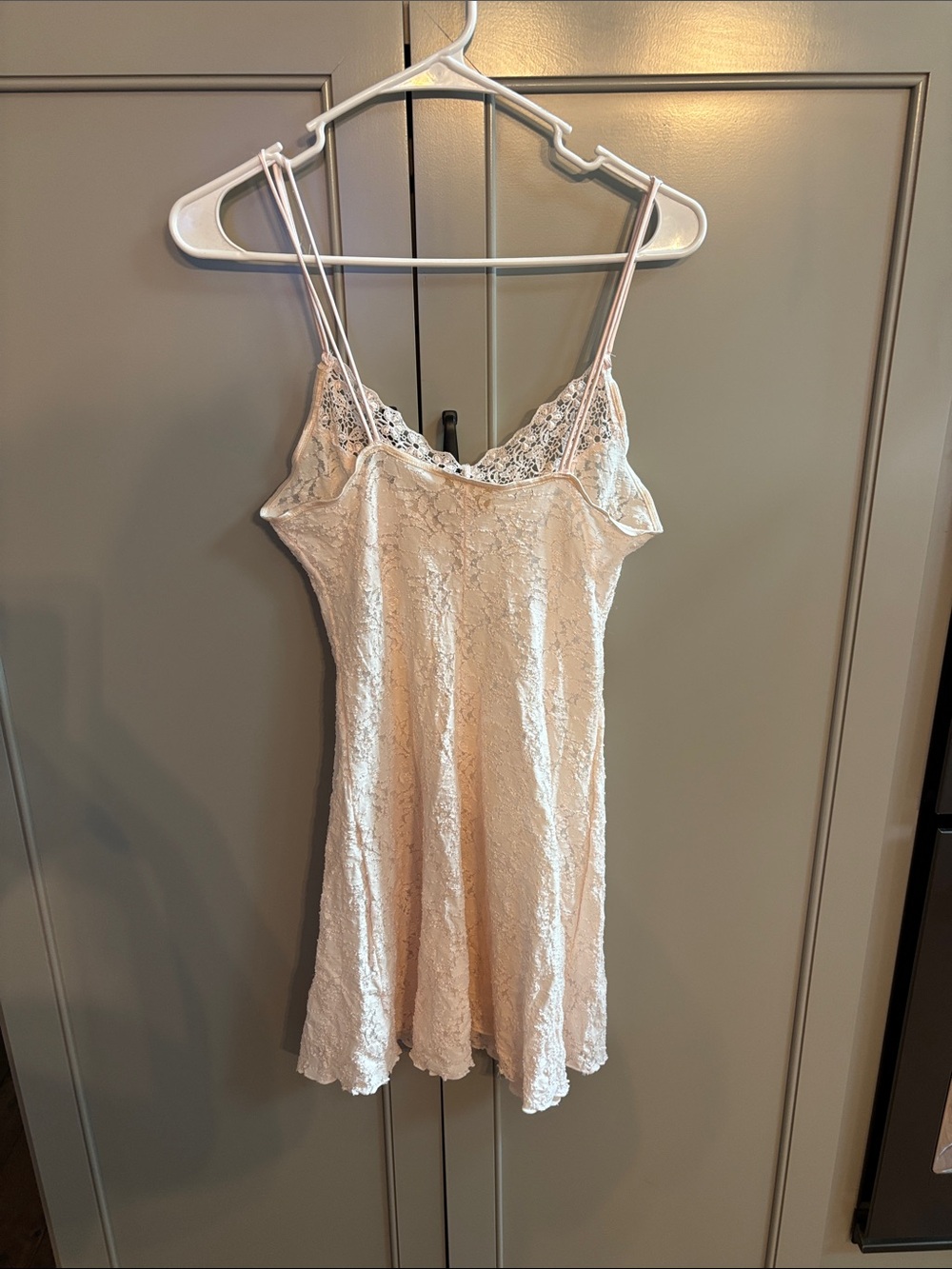 Lace Chemise Slip - Light Pink Women's Intimate Y2K Vintage S - Picture 6 of 6